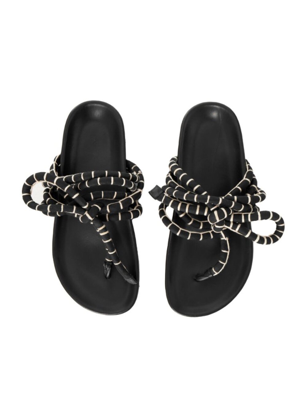 Johanna Ortiz Black Tribal Whisper Cotton Cord Sandal Sz 40 NWT